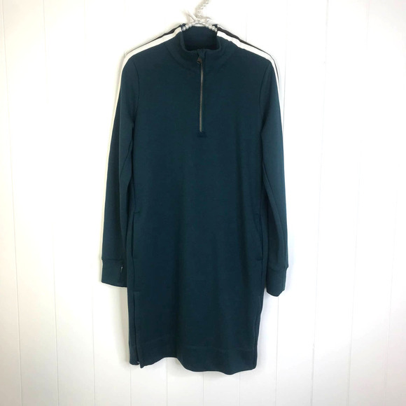 Athleta Circa Long Sleeve Track 1/4 Zip Sweatshirt Dress SZ M - Picture 1 of 10